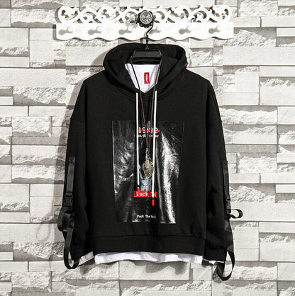 Hooded Sweatshirt with Print - Hip Hop Loose Jacket